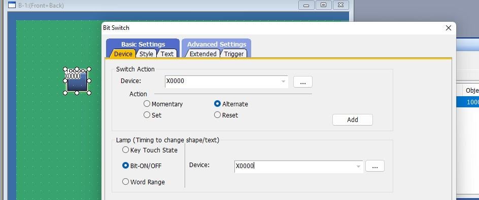 Setting the bit switch address