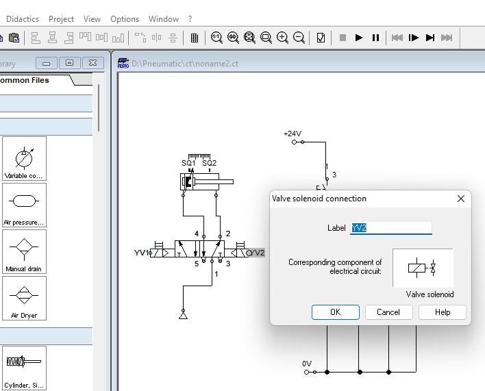 Labeling the solenoid valve connections