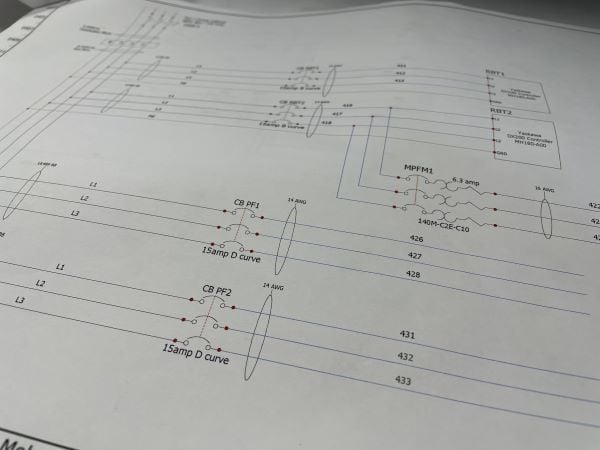 Schematic with circuit breaker symbols