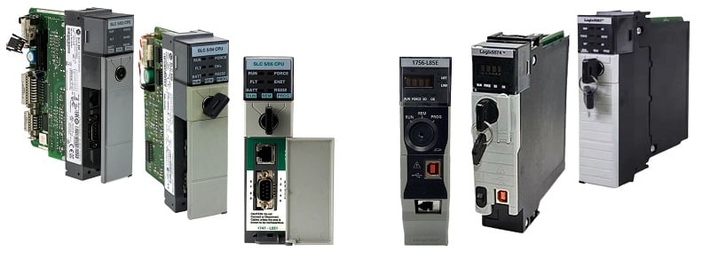 CPUs from the SLC 500 and ControlLogix families